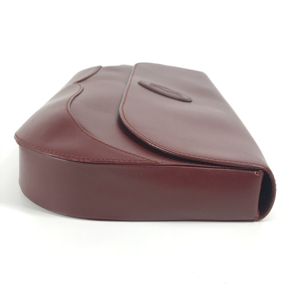 Cartier Clutch Bag Leather Bordeaux Must Line Logo Women