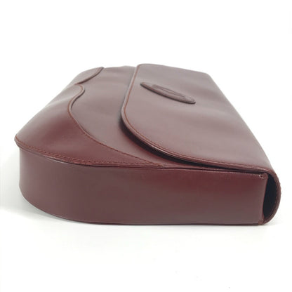 Cartier Clutch Bag Leather Bordeaux Must Line Logo Women