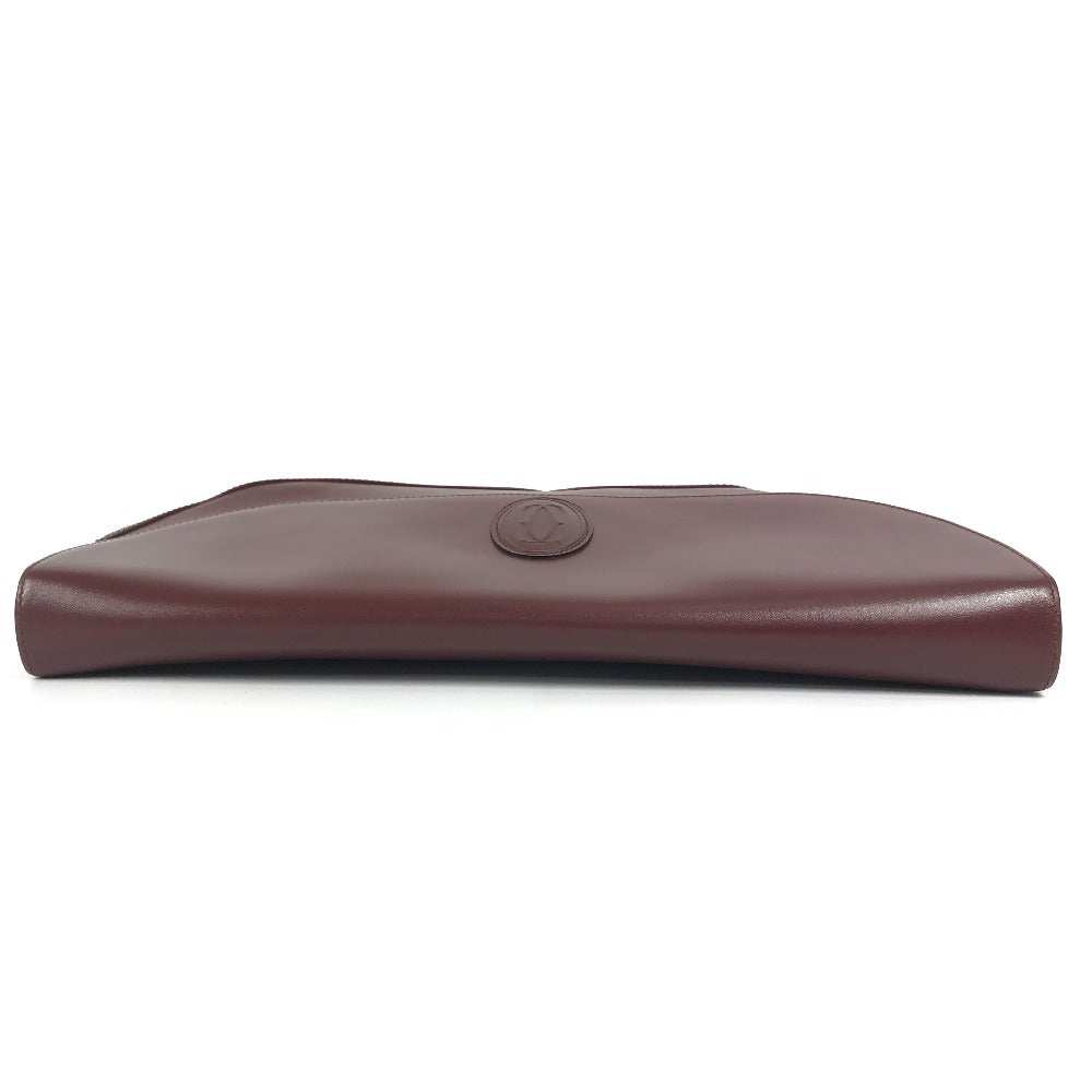 Cartier Clutch Bag Leather Bordeaux Must Line Logo Women