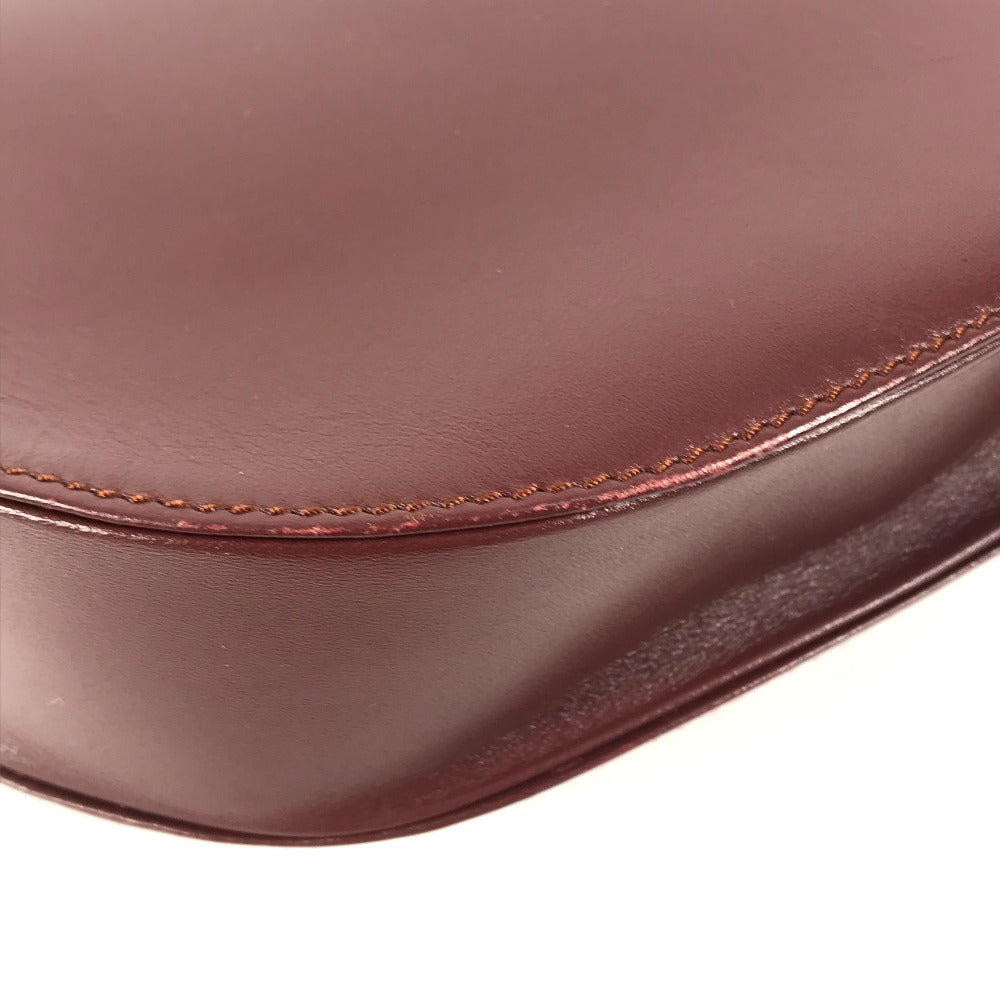 Cartier Clutch Bag Leather Bordeaux Must Line Logo Women