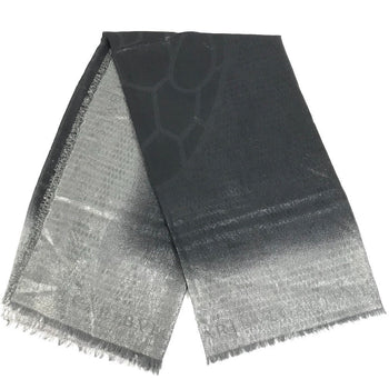 Bvlgari Shawl Wool, Cashmere Gray Large Glitter Scarf With Fringe Mens(Unisex)