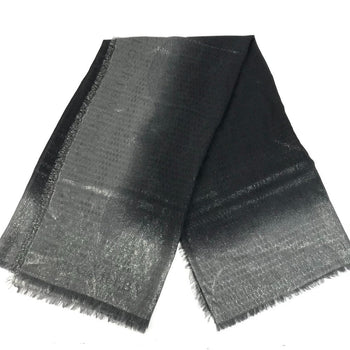 Bvlgari Shawl Wool, Cashmere Gray Large Glitter Scarf With Fringe Mens(Unisex)