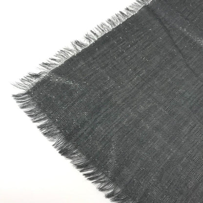 Bvlgari Shawl Wool, Cashmere Gray Large Glitter Scarf With Fringe Mens(Unisex)
