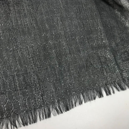 Bvlgari Shawl Wool, Cashmere Gray Large Glitter Scarf With Fringe Mens(Unisex)