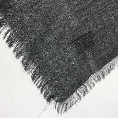 Bvlgari Shawl Wool, Cashmere Gray Large Glitter Scarf With Fringe Mens(Unisex)