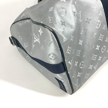 Louis Vuitton Boston Duffel Bag M44170 Canvas, Leather Silver Monogram Satellite Keepall