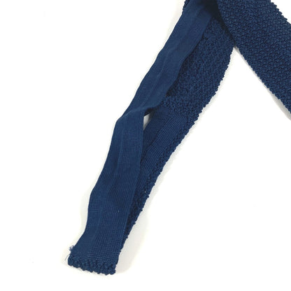 Hermes Tie Silk Navy H Logo Knit Tie Knit Tie