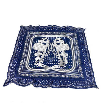 Hermes Scarf Silk Navy Carre70 Frill Brides De Gala A Pois