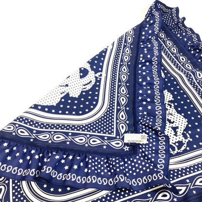 Hermes Scarf Silk Navy Carre70 Frill Brides De Gala A Pois