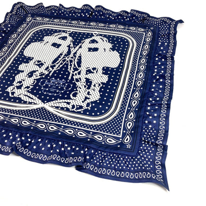 Hermes Scarf Silk Navy Carre70 Frill Brides De Gala A Pois