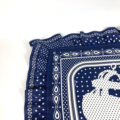 Hermes Scarf Silk Navy Carre70 Frill Brides De Gala A Pois