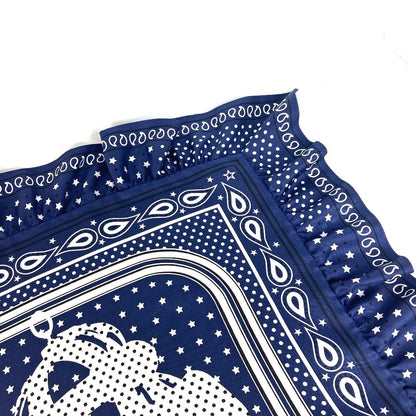 Hermes Scarf Silk Navy Carre70 Frill Brides De Gala A Pois