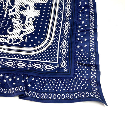 Hermes Scarf Silk Navy Carre70 Frill Brides De Gala A Pois