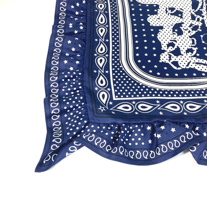 Hermes Scarf Silk Navy Carre70 Frill Brides De Gala A Pois