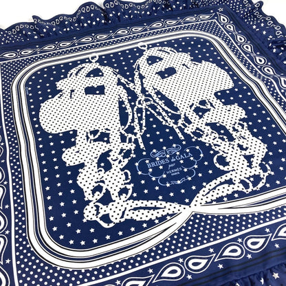 Hermes Scarf Silk Navy Carre70 Frill Brides De Gala A Pois