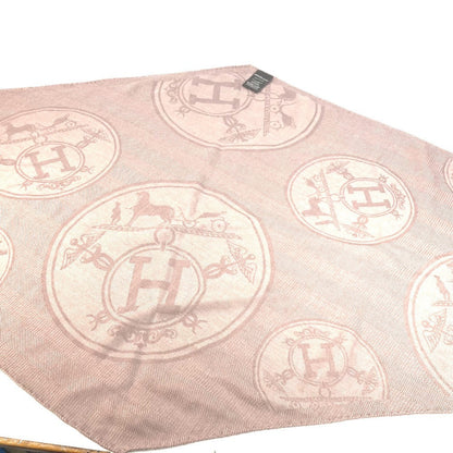 Hermes Scarf Cashmere, Silk Purple Pink Type Lozange "New Libris"