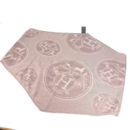 Hermes Scarf Cashmere, Silk Purple Pink Type Lozange "New Libris"