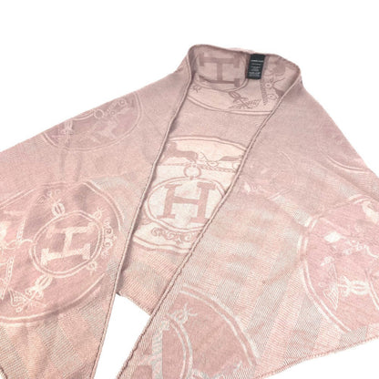 Hermes Scarf Cashmere, Silk Purple Pink Type Lozange "New Libris"