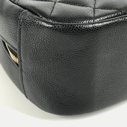 Chanel Pouch A80910 Caviar Skin Black Cc Coco Mark Logo Matelasse