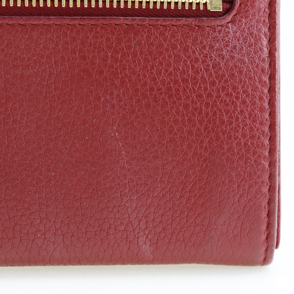 Prada Long Wallet Purse 1Mh132 Leather Red Vitterodino Women