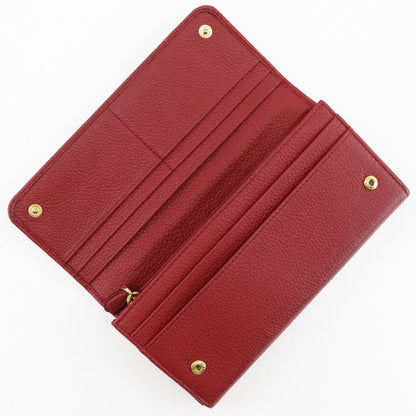 Prada Long Wallet Purse 1Mh132 Leather Red Vitterodino Women