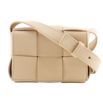 Bottegaveneta Shoulder Bag 666688 Vmay1 Lambskin Beige Intrecciato Candy Cassette Unisex(Unisex)