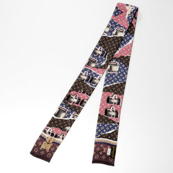Louis Vuitton Scarf M75046 Silk Multicolor Monogram Wallpaper Twilly Bandoo Women