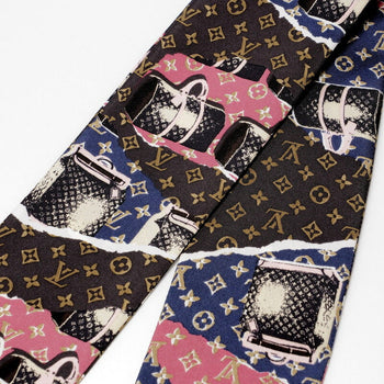 Louis Vuitton Scarf M75046 Silk Multicolor Monogram Wallpaper Twilly Bandoo Women