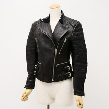 Celine Jacket Genuine Leather Black Women M