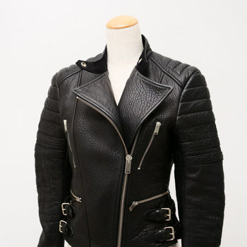 Celine Jacket Genuine Leather Black Women M
