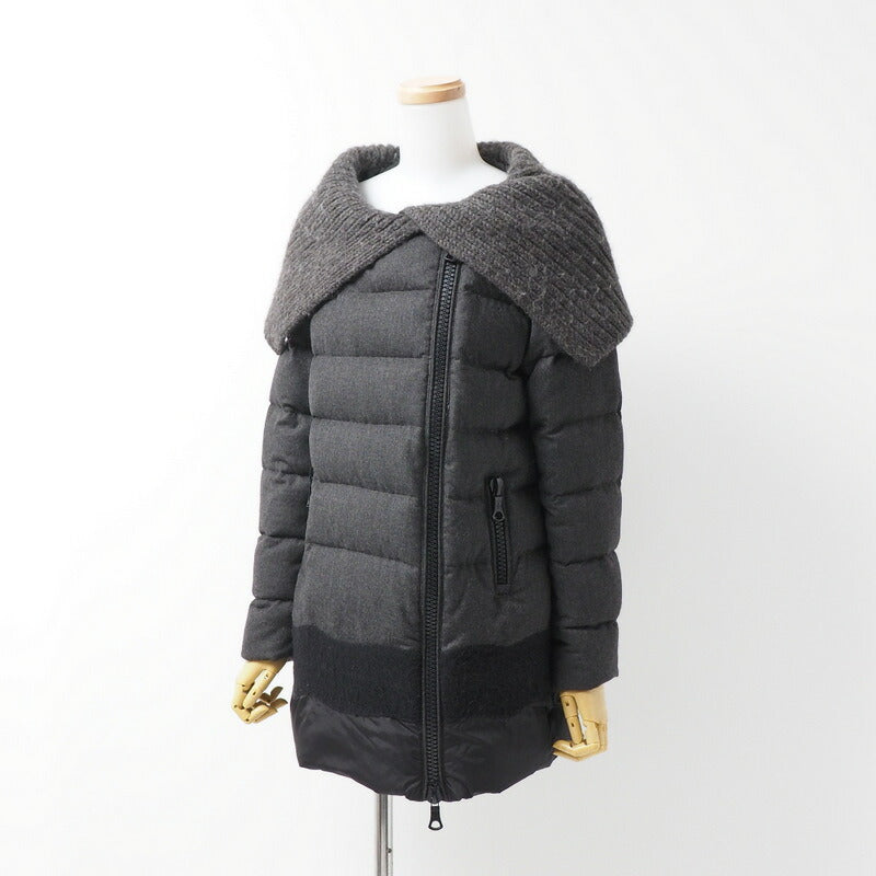 Moncler Jacket 220934992350-54441 Wool Charcoal Gray Ocelot Zero(Equivalent To S)