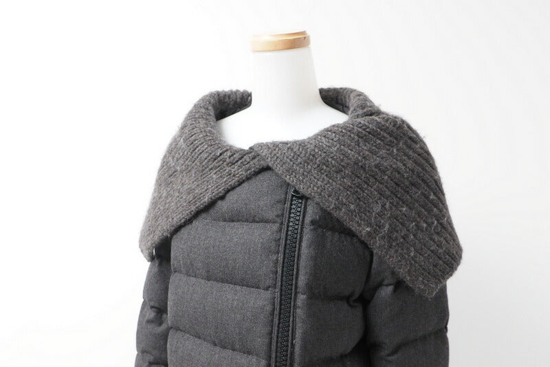 Moncler Jacket 220934992350-54441 Wool Charcoal Gray Ocelot Zero(Equivalent To S)