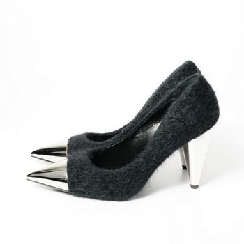 Louis Vuitton Pumps 1A93L4 Mohair Black / Silver Women 37.5