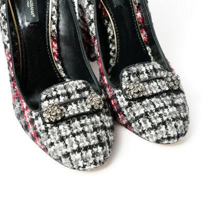 Dolce&Gabbana Pumps 1-6340 Tweed Gray / Black / Red Women 37