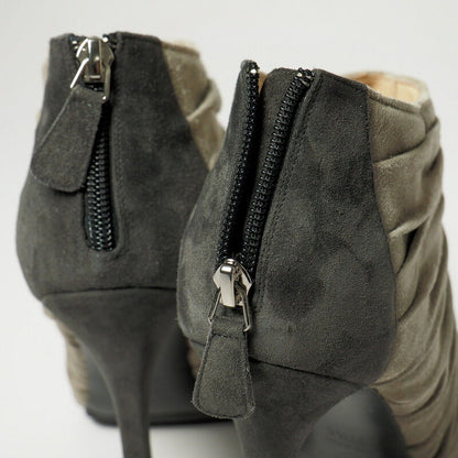 Chanel Boots Suede Gray / Black Women 37.5C
