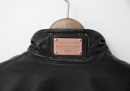 Dolce&Gabbana Riders Jacket G9508L/Fulh6 Leather Black Mens 44