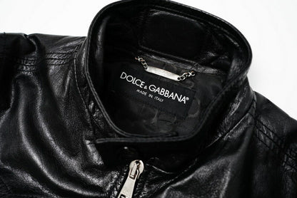 Dolce&Gabbana Riders Jacket G9508L/Fulh6 Leather Black Mens 44