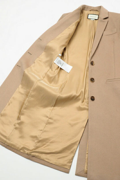 Gucci Coat 455739 Zgw07 Wool Light Beige Women 38