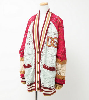 Dolce&Gabbana Cardigan F9J68Z G7Bch Cotton Bordeaux/Brown/Light Blue/Pink Women 38