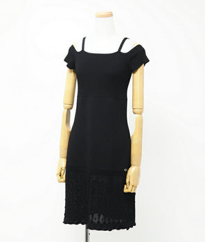 Chanel Knit P32692K00779 80% Rayon, 20% Nylon Black Women 42