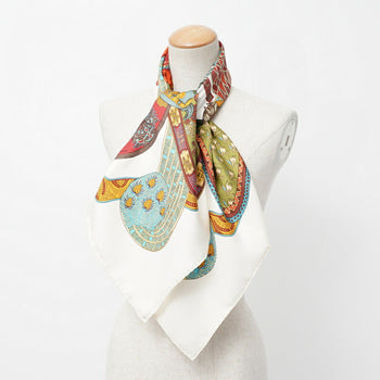 Hermes Scarf 100% Silk Ivory