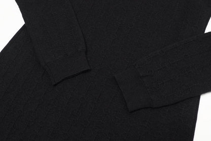 Hermes Knit 26-7730 Cashmere, Silk Black 34