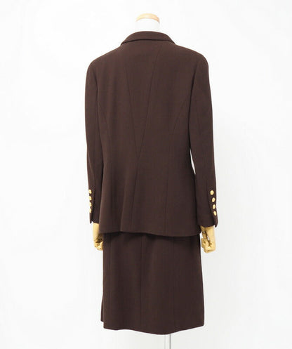 Chanel Jacket P08091 Wool Brown / Gold Women 42