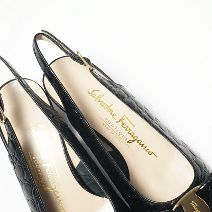 Salvatore Ferragamo Pumps Dl79598 Leather Black Women 5C