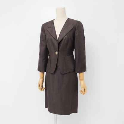 Max Mara Suit 60610197 Cotton Brown Women 36