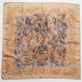 Hermes Scarf Silk Beige Type Women