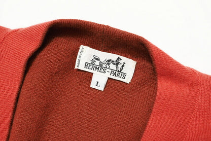 Hermes Knit Cashmere 100% Coral/Terracotta Women L