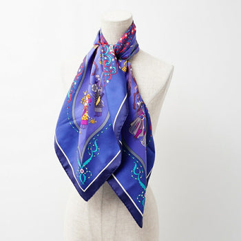Hermes Scarf Silk Blue Type Women
