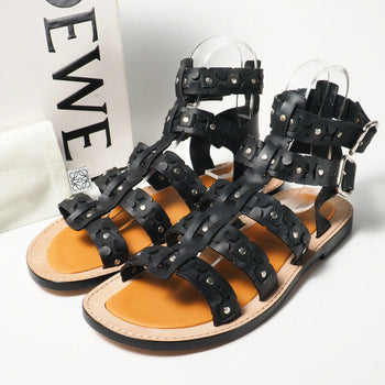 Loewe Sandals Leather Black Mens 43