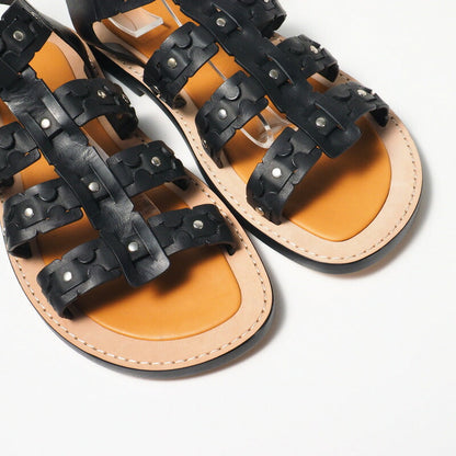 Loewe Sandals Leather Black Mens 43